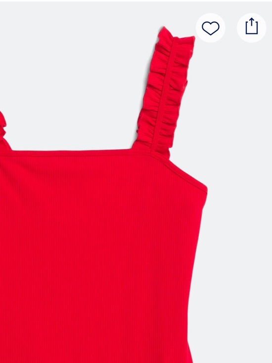 KAILEIGH Raina Ruffle Straps Knit Bodysuit Top - Small - Red - Picture 3 of 14